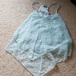 Light blue lace tank top